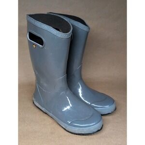 BOGS Youth 4 Bloom Rainboots Grey Waterproof Pull on Mid Calf unisex durable
